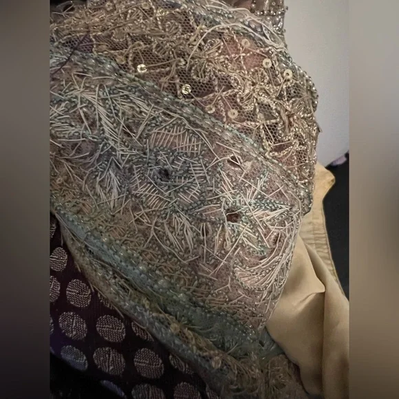 Pakistani Indian Designer Dress Heavy Hand Embroidery Heavy Shalwar Kameez Sz Sm - Picture 5 of 16